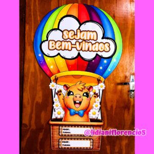 PORTA BEM-VINDOS CAPIVARA BALÃO